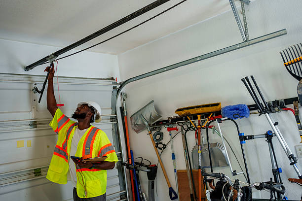 Professional Garage Door Panel Replacement technician working in Montevideo, MN